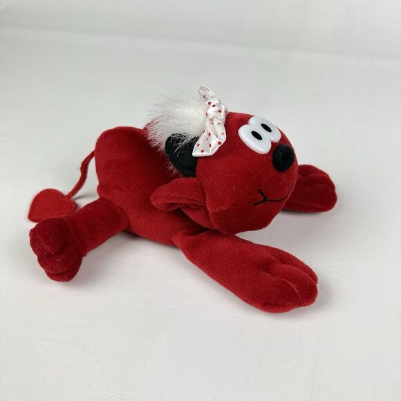 DANDEE Kiss Me Little Devil Plush Happy VTG Bean Bag Friends Red Bow Valentine's - Picture 3 of 8